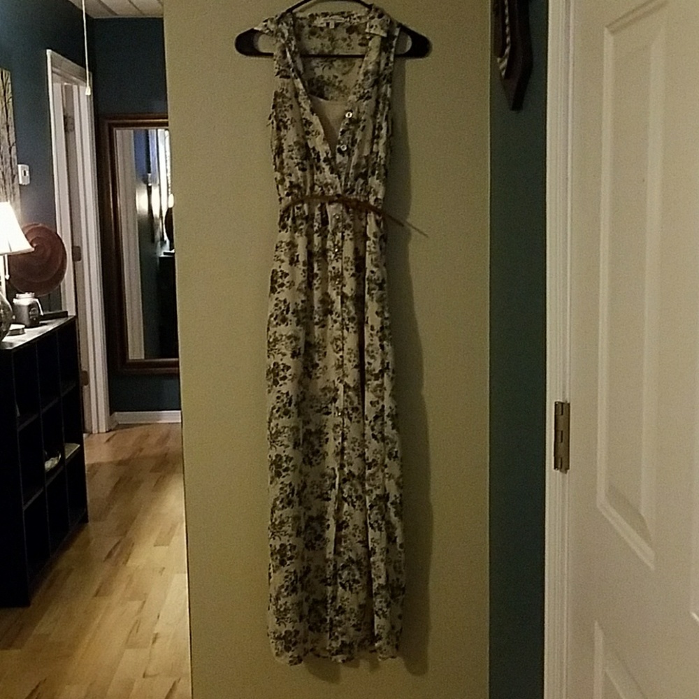 Long and Beautiful Flowers with Skulls Dress.